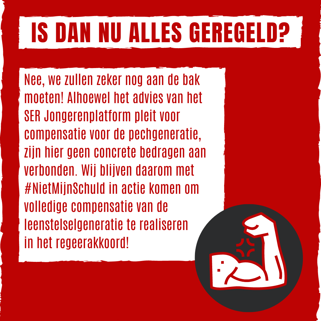 studentenbond's tweet photo. Goed nieuws: Het SER Jongerenplatform kwam naar buiten met een advies tegen het leenstelsel.
Maar hiermee zijn we er helaas nog niet. Daarom blijven wij samen met @nietmijnschuld in actie komen en strijden we voor jullie belangen. Doe je mee?
#NietMijnSchuld #SERJongerenplatform https://t.co/8mXi0FRlUN