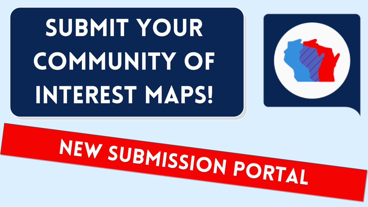 We need fair maps in Wisconsin — and this is your chance to draw them. Let’s keep our communities together so that we can finally be represented in the state legislature. Visit the new submission portal, make a map, and decide the future of our state: portal.wisconsin-mapping.org