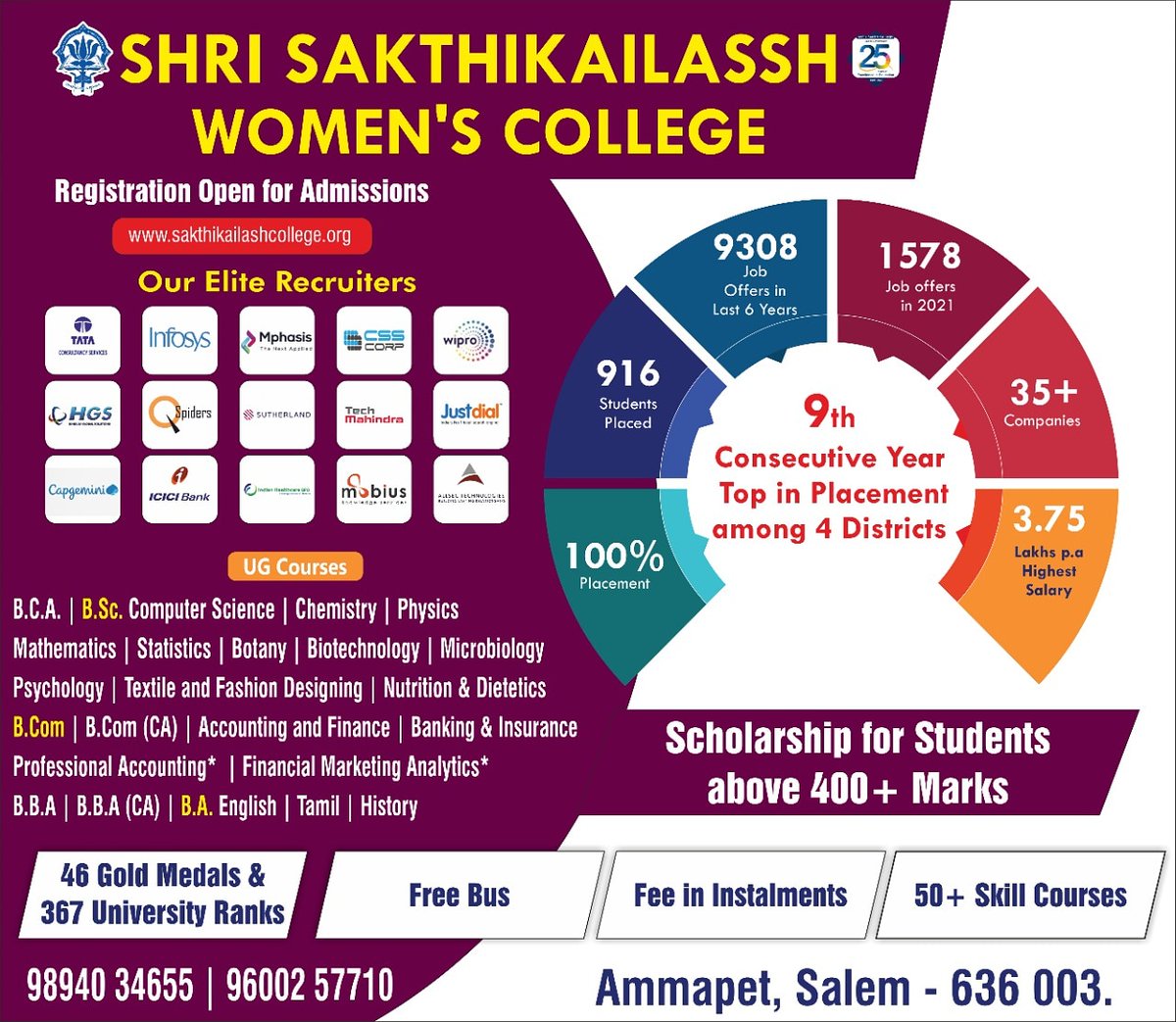 swcmaths's tweet photo. Shri Sakthikailassh Women's College,Salem

#AdmissionsOpen2021_22 
#MySakthikailassh
#MyPride
#ExcellenceInEducation 
#FollowUs
#StudyAtSakthikailassh
#BestWomensCollegeInSalem
#ExcellentPlacementRecords
#GoodInAcademics
#ChampionInSports
#FreeBus
#HitechInfra
#FemaleFacultyTeam https://t.co/Uv4QS7ewtE