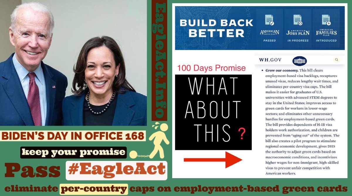 .<a href="/POTUS/">President Donald J. Trump</a> <a href="/JoeBiden/">Joe Biden</a>, <a href="/VP/">Vice President JD Vance</a>: Day 168; where is your Promise? @WHCOS <a href="/SecMayorkas/">ARCHIVED: Secretary Alejandro Mayorkas</a> <a href="/UrJaddou/">Ur Mendoza Jaddou</a> <a href="/TravelGov/">TravelGov</a>

Asian families endure racism👇
—Discriminatory per-country caps
—<a href="/USCIS/">USCIS</a> delays processing 485 applications
—#H4EAD Women put out of work
—#H4kids age out

📌PASS BIPARTISAN #HR3648
