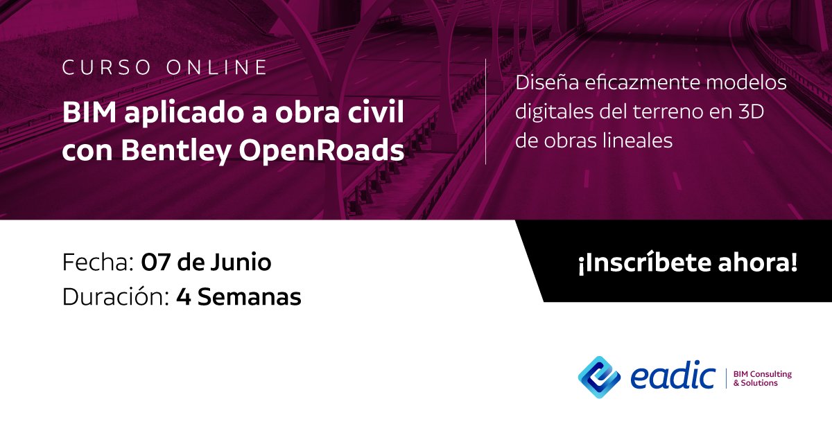 KINEDRIK's tweet image. ¿Quieres explorar todas las funcionalidades de Bentley #OpenRoads con entrenamiento práctico de proyectos en vivo?

Entonces únete a nuestro curso este 07 de julio, el cual se impartirá durante 4 semanas.

Mayor información en👉 bit.ly/3A7Jc0l

#BIM #ImplementaBIM