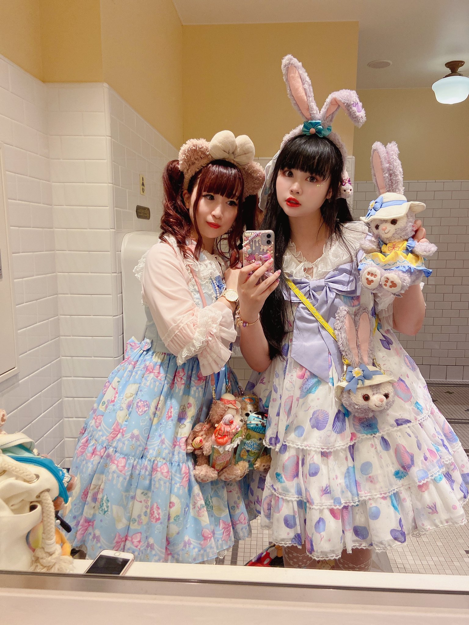 レインボー ディズニー ロリータ ひざ丈ワンピース