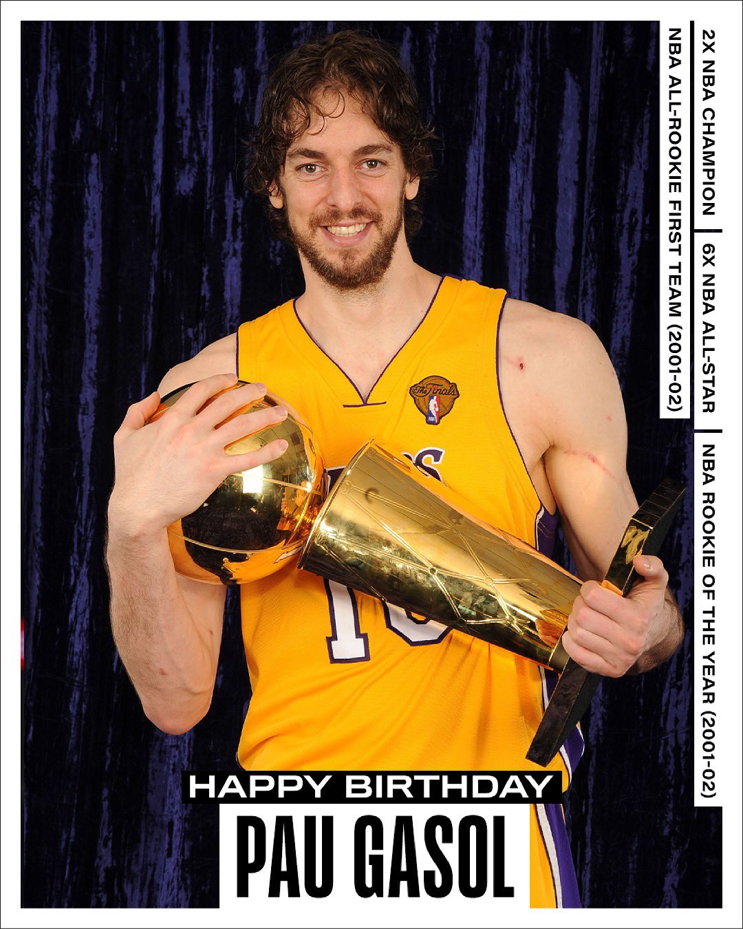 Join us in wishing a Happy 41st Birthday to 6x and 2x NBA champion, Pau Gasol! 