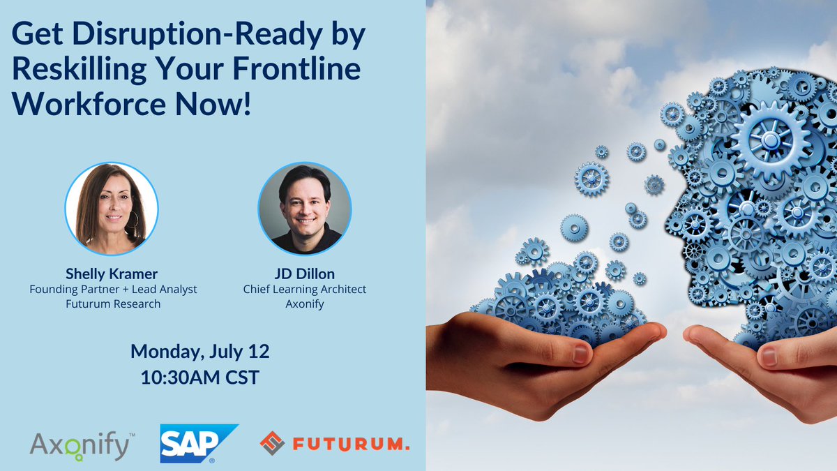 ShellyKramer's tweet photo. Join me and  @JD_Dillon Chief Learning Architect from @Axonify to discuss the importance of reskilling frontline workers and the technology solutions that can make this a reality.  July 12, 2021 at 10:30 am CT. https://t.co/MmfTzyXVHv #Reskilling #Axonify #LinkedinLive https://t.co/tY33DgAloz
