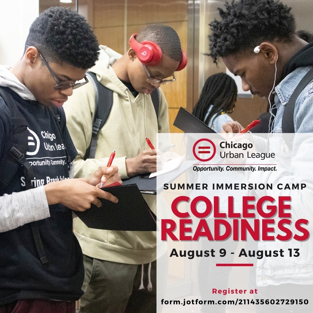 Our Youth Services Summer Immersion registration is now open! We have four camps for summer enrichment for middle school through high school youth.  

Register for the camps by visiting chiul.org/2021-youth-ser… and clicking on the individual photo.

#Youth #Summer #Chicago #ChiUL