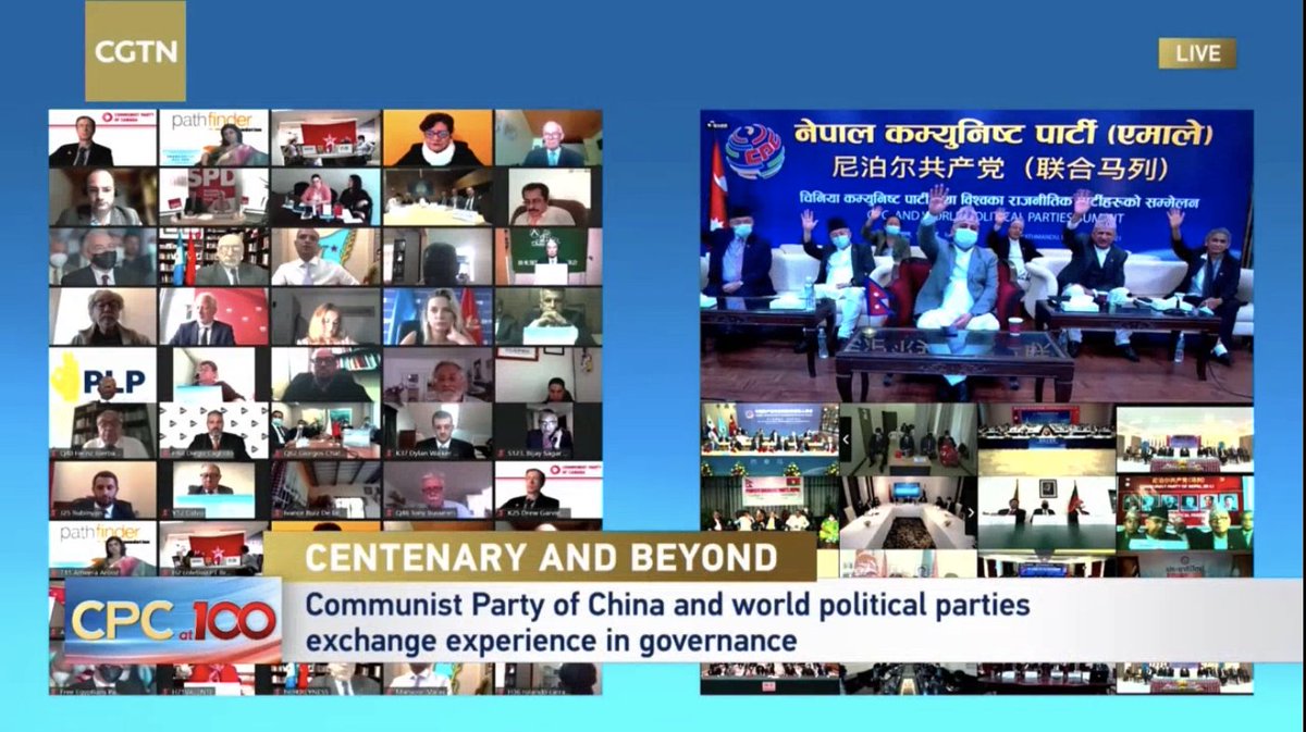 👋👋👋Waving hands from Nepali side~🇳🇵
UML Chair KP Sharma Oli and other Nepali leaders are participating at the Communist Party of China and World Political Parties Summit. #HappeningNow
