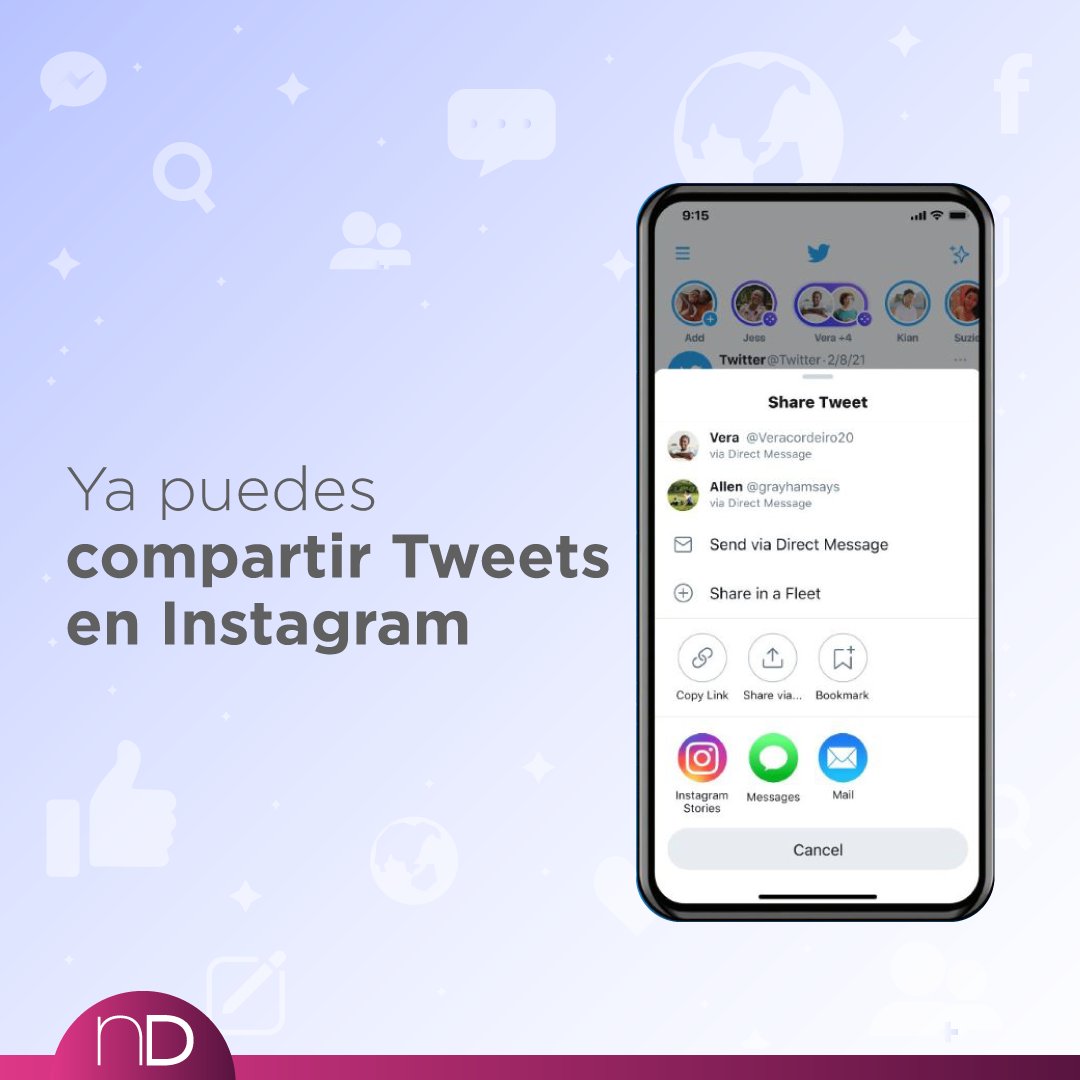 #News Ya no es necesario hacer capturas de pantalla, sino sólo desplegar el menú para compartir en Twitter y aparecerá un botón con el logo de Instagram para compartir allí tus tuits.

👉¿Ya utilizaste esta nueva función?