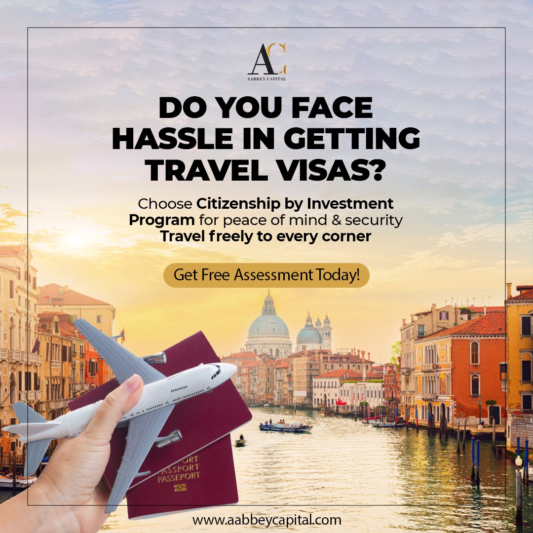 DO YOU FACE HASSLE IN GETTING TRAVEL VISAS?
Choose Citizenship by Investment Program for peace of mind &amp; security.
Travel freely to every corner.
🏥 Free Healthcare 
🧳 Travel Freedom
🏫 Free Education
🛂 Fast Track Passport

➡️Website: aabbeycapital.com

#secondpassport