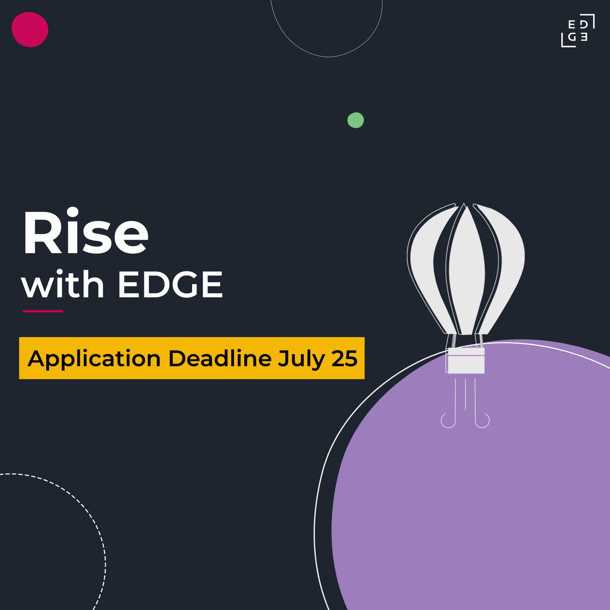 EDGE_Sheridan's tweet image. Applications for our Rise program are open until July 25!

Learn how to get your venture off the ground, grow your impact, generate revenue and advance your goals.

Ready to take your venture to the next level?

Apply now: bit.ly/3AaenIk
