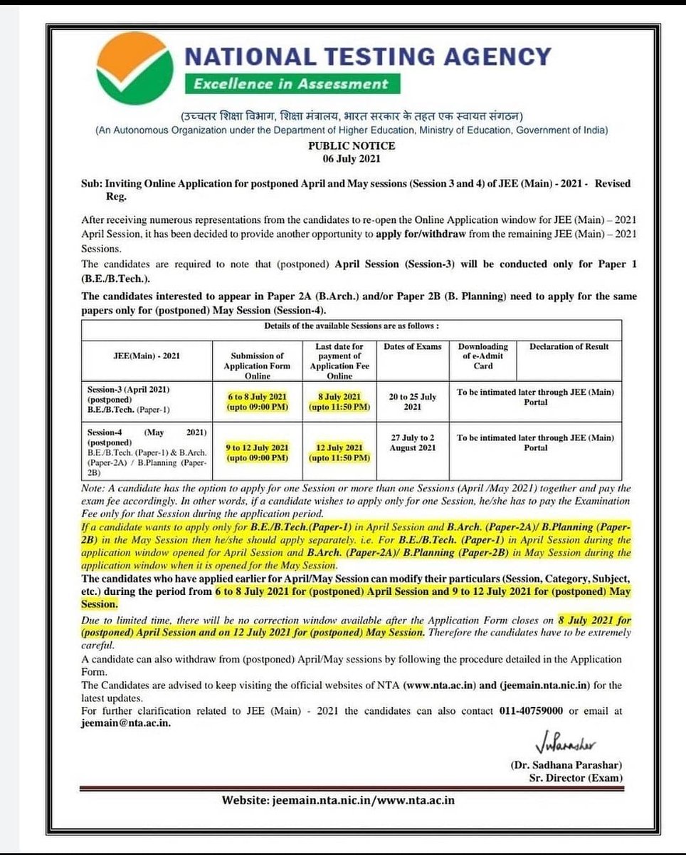 #JEEMAIN #Students  #update