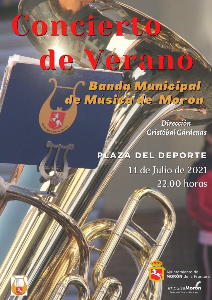 🎼🎷𝐂𝐎𝐍𝐂𝐈𝐄𝐑𝐓𝐎 𝐃𝐄 𝐕𝐄𝐑𝐀𝐍𝐎🎷🎼

Un año más la Banda Municipal de Música de Morón nos ofrece su concierto del verano
¡No te lo pierdas!
Invitaciones: oficina de turismo 
📅𝐌𝐈𝐄́𝐑𝐂𝐎𝐋𝐄𝐒, 𝟏𝟒 𝐝𝐞 𝐉𝐔𝐋𝐈𝐎
⏰22:00 h.
📍Plaza del Deporte