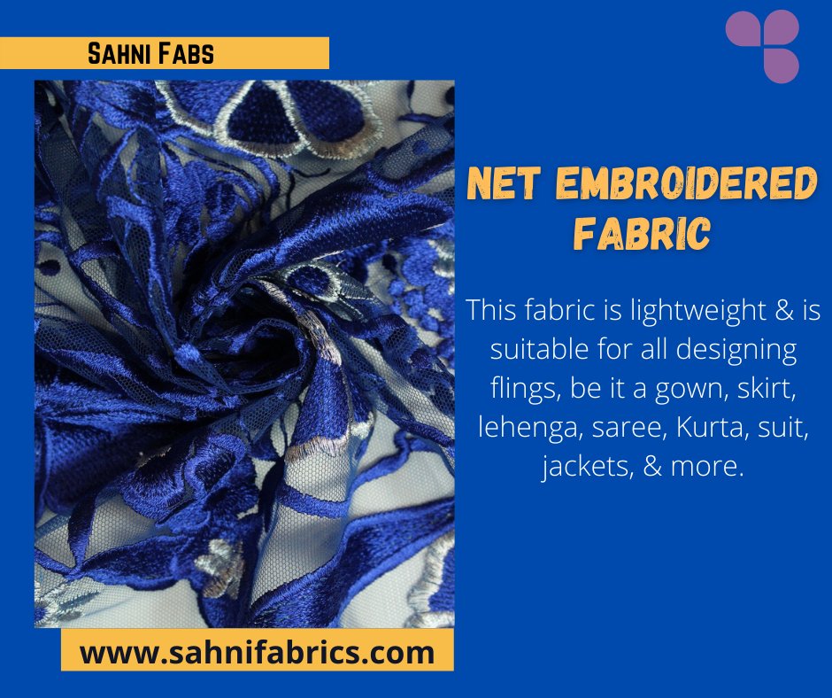 Presenting the fabric that leaves its impression any time of the year - Embroidered Net Fabric
Shop Here👉bit.ly/2TJjBKF
#fabricsonline #onlinefabricstore #onlinefabricshop #onlinefabrics #EmbroideredFabric #netEmbroideredFabric  #embroideredfashion #NetFabric