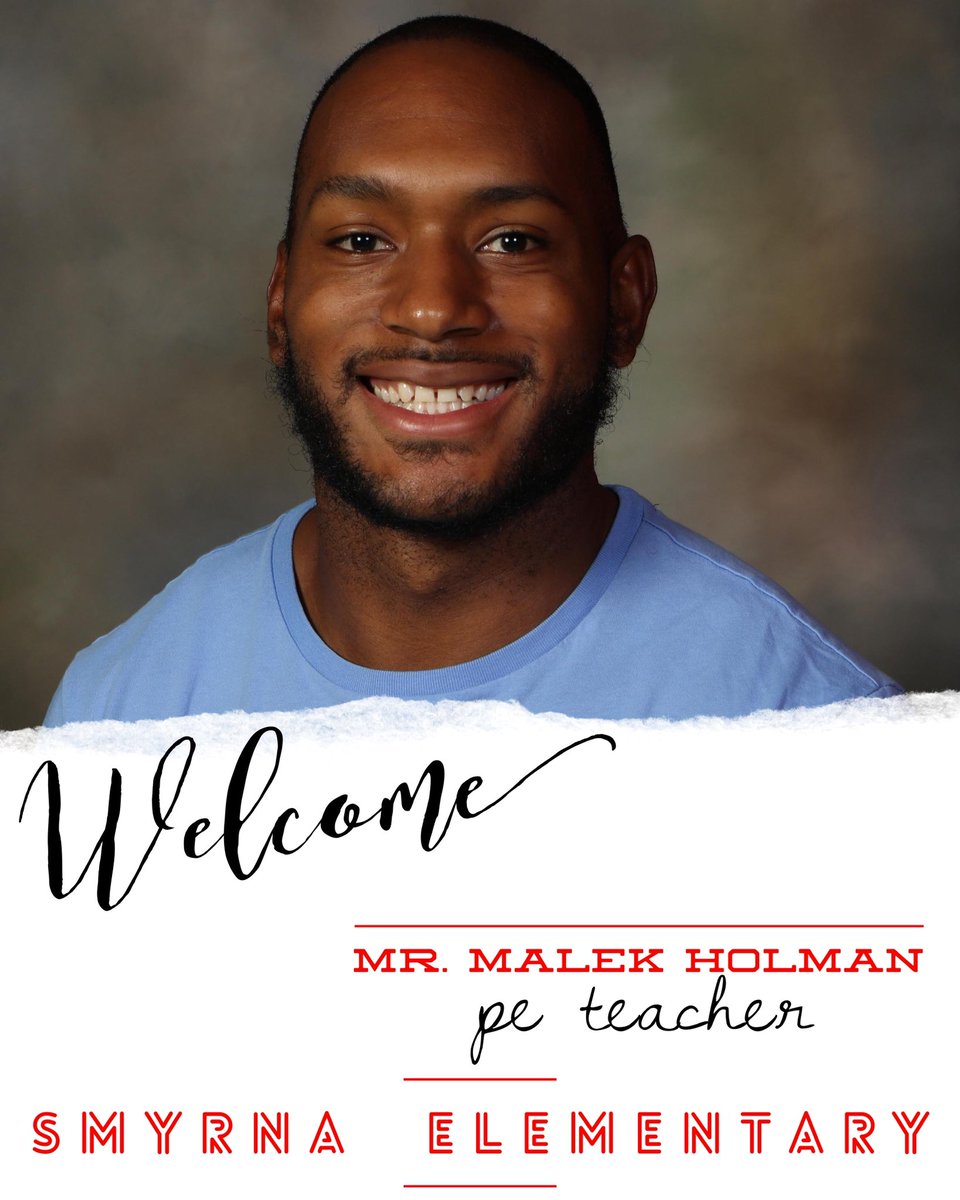 SmyrnaElem_TN's tweet photo. Join us in welcoming Mr. Malek Holman as our new PE teacher at SES. We are excited to see Mr. Malek in his new position and can’t wait to see the impact he continues to have on our Little Eagles. 🦅 #empoweringstudentsforsuccess https://t.co/yTanxxBstH
