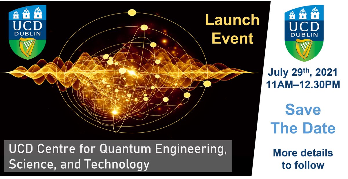 UCD_Research's tweet photo. We are looking forward to the launch of UCD's new research Centre for Quantum Engineering, Science and Technology #CQuEST on 29 July at 11AM. This online event will outline the aims and ambitions of this new enterprise. Register now!
https://t.co/578qm8tF8n https://t.co/k4wmZBlpAP