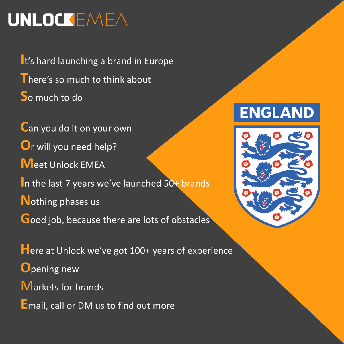 unlock_emea's tweet photo. Like many of our friends and colleagues across Europe, the Unlock EMEA team is looking forward to an exciting few days of international football. First though, a few thoughts on launching your brand in Europe...
#brand #unlockretail #unlockonline #itscominghome #comeonengland https://t.co/SA4B0Bgk0y