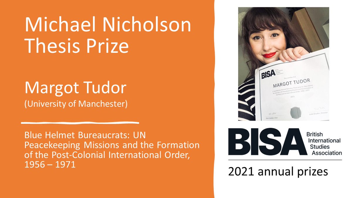 Congratulations to <a href="/MargotTudor/">Dr Margot Tudor</a> <a href="/warning_archive/">Warnings from the Archive</a> <a href="/UniofExeter/">University of Exeter</a> on winning this year's Michael Nicholson Thesis Prize!

Judges said "The writing is of publishable quality throughout".

Margot did her PhD at <a href="/OfficialUoM/">The University of Manchester</a>. Find out more at bisa.ac.uk/news/bisa-2021…
@UoMPolitics