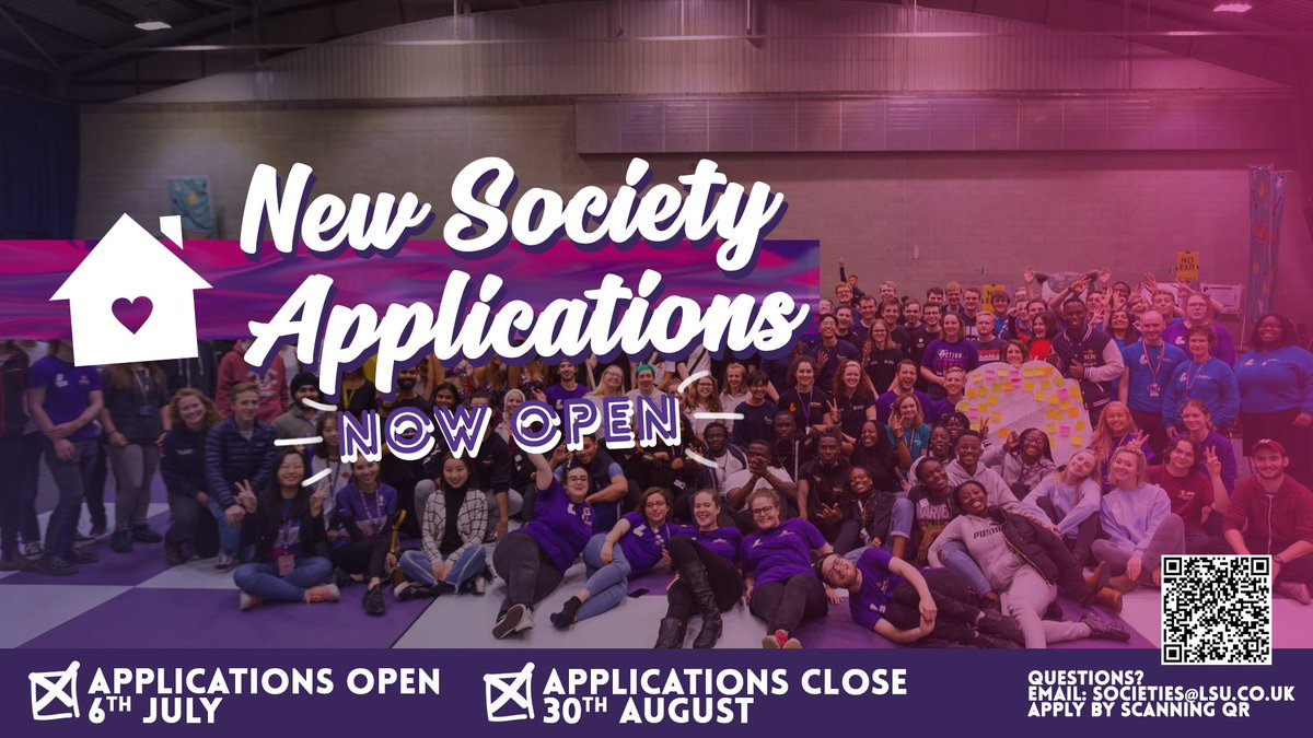 Max Nervi (@lsu_societies) on Twitter photo π New Society Applications! π
πHave a hobby or interest? Want to meet like-minded people? Can't find a society that suits you? Start a new one! 
πApply here: forms.office.com/r/1fe63NLX82  
β° Applications close 30th August 23:59 π New Society Applications! π
πHave a hobby or interest? Want to meet like-minded people? Can't find a society that suits you? Start a new one! 
πApply here: forms.office.com/r/1fe63NLX82  
β° Applications close 30th August 23:59