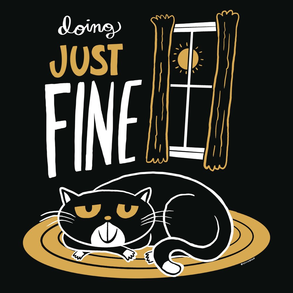 <a href="/tlaban/">Terry LaBan</a> Brand new t-shirt design! Just the thing for seeing people in person for the first time in a year and a half. Chic and affordable at amazon.com/dp/B097ZD5HVP
  #tshirts  #CatsOfTwitter #DoingJustFine #chillvibes #Summer2021