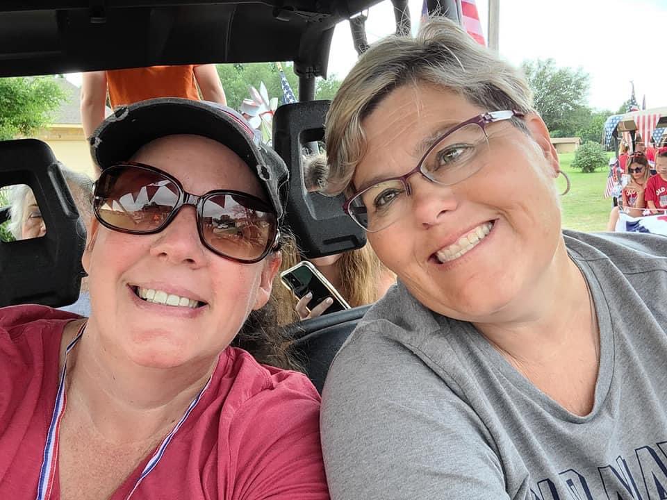 msdanaschott's tweet photo. @NISDScarborough @scaboroughsummervibes.                  4th of July parade with my teacher bud Karen Conner! https://t.co/tJIzgZqh6k
