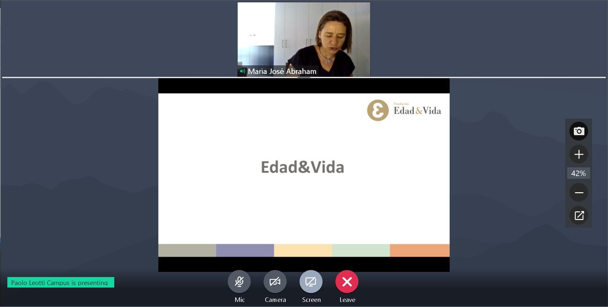 Türkiye, Fransa ve İspanya'da Yaşlıların Güçlendirilmesine Yönelik İyi Uygulamalar ve Geleceğe Yönelik Politikalar Uluslararası Çevrimiçi Çalıştayı Edad y Vida Foundation temsilcisi Sayın Maria José Abraham'ın sunumu ile devam ediyor.

<a href="/ABBaskanligi/">T.C. Dışişleri Bakanlığı Avrupa Birliği Başkanlığı</a> <a href="/DiyalogProjesi/">SivilToplumDiyaloğu</a> #activeaging
