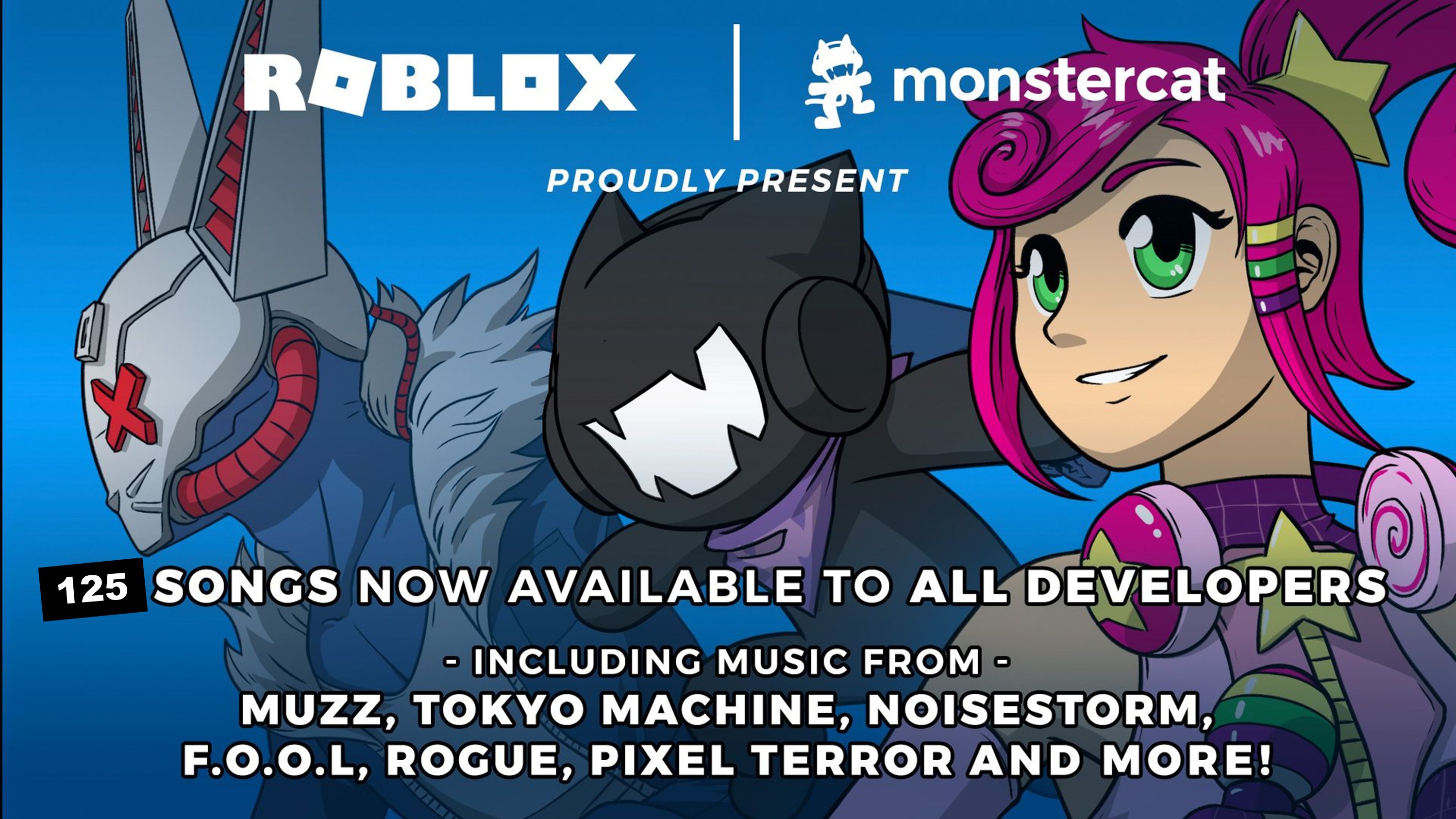 Bloxy News on X: Monstercat has also added an additional 75 music tracks  to the already-existing developer library of 50 tracks (now 125 total).  These songs are available to use in your