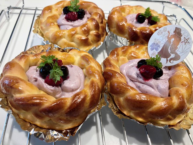 ブルーベリークリームチーズペストリーの三つ編みレシピ