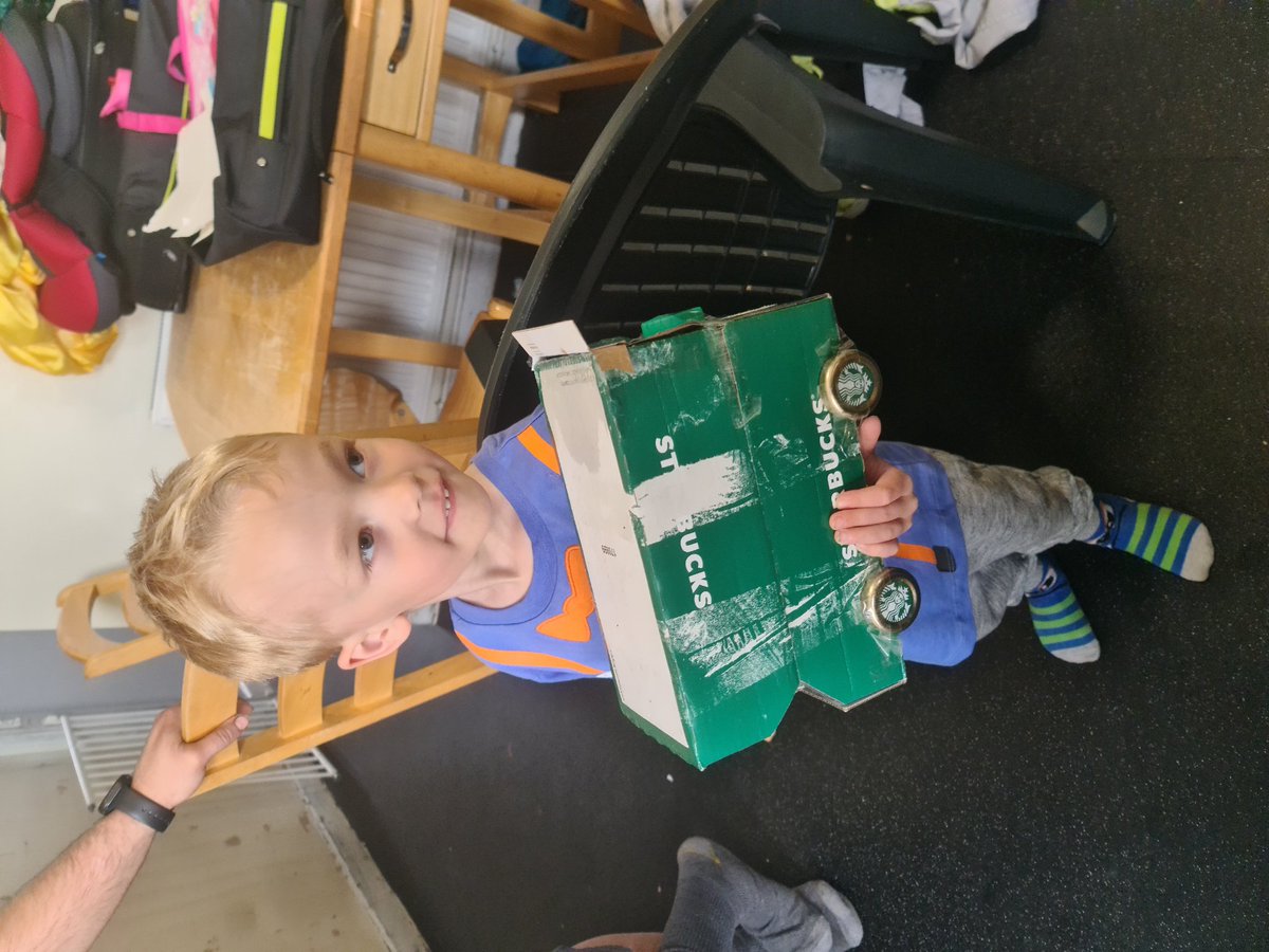 matsco534's tweet photo. @st_highfield John-Edward got crafting with the recycling, he's made a car with seats. https://t.co/SNy9lA3Z2N