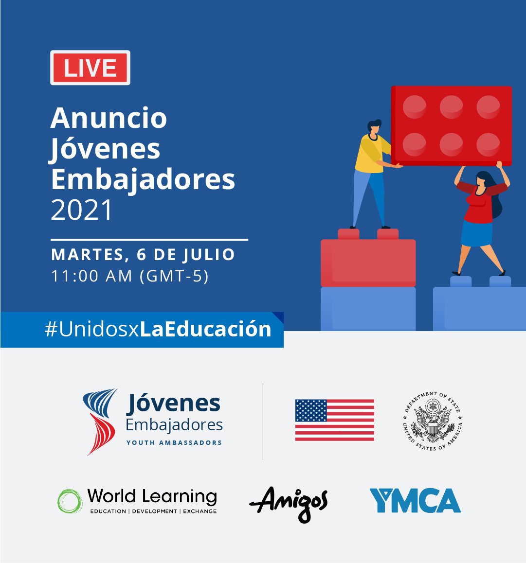🌎 Conoce al grupo de Jóvenes Embajadores 2021, quienes tendrán la oportunidad de vivir una experiencia intercultural, con líderes otros ciudades y ciudades. 

🙌Conéctate hoy a las 11 am a través de la página de la <a href="/USEmbassyBogota/">US Embassy Bogota</a> 
youtube.com/watch?v=FnlNos…