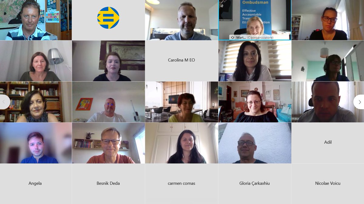 attending as liaison of <a href="/difesacivicaIT/">Difesa Civica Italia</a>  and functionary of <a href="/DifensoreRT/">Difensore Civico RT</a> to the webinar organized by <a href="/EUombudsman/">European Ombudsman</a> about <a href="/Frontex/">Frontex</a>'s Complaints Mechanism and monitoring forced returns. We haven't NPM competence as Ombudsman in Italy alas, but it was interesting.