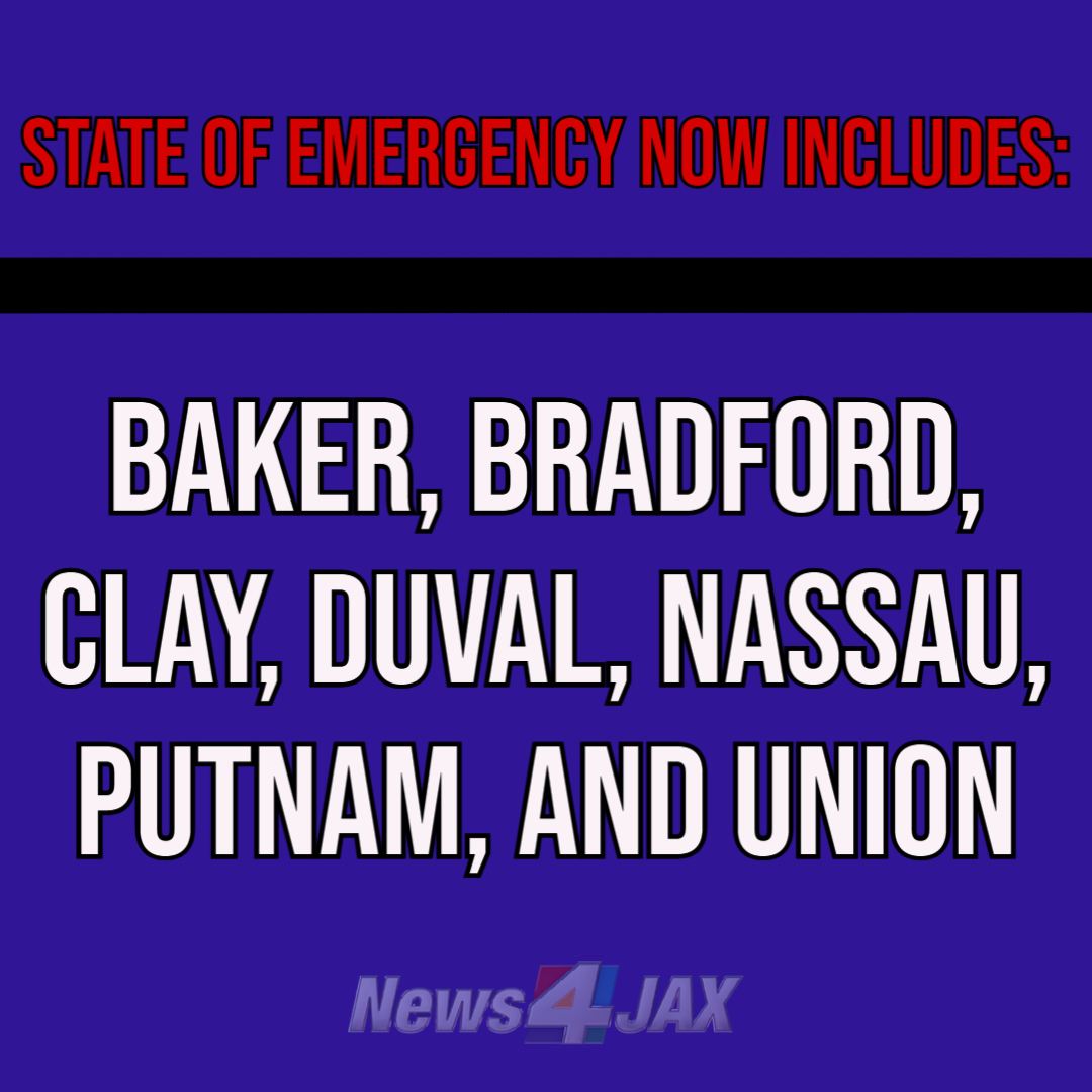 wjxt4's tweet image. Governor Ron DeSantis issued Executive Order 21-152, which expands the State of Emergency to include the following counties: Baker, Bradford, Clay, Duval, Nassau, Putnam, and Union. 

Follow the track of Elsa: bit.ly/36e1HCw