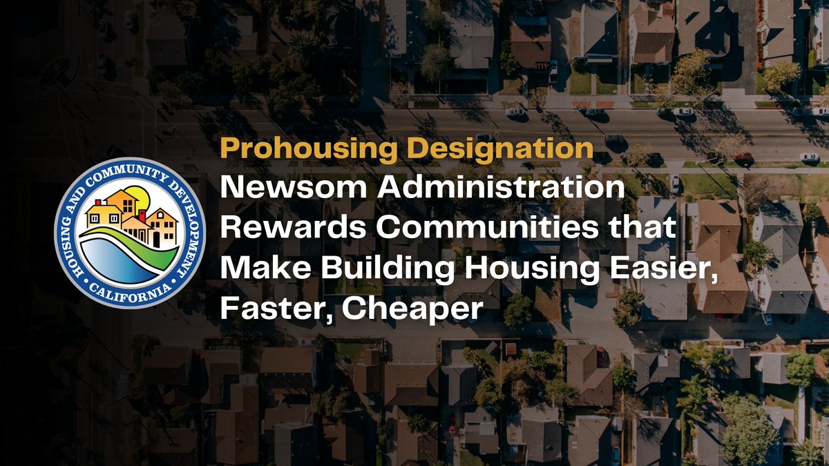CAbcsh's tweet image. CA’s Prohousing Designation pgm is leading the way as a national model for how to incentivize &amp;amp; reward local jurisdictions that take concrete steps to eliminate needless barriers to producing affordable housing. Learn more: bit.ly/2US7ZFH 
#BringingCAHome #ProhousingCA
