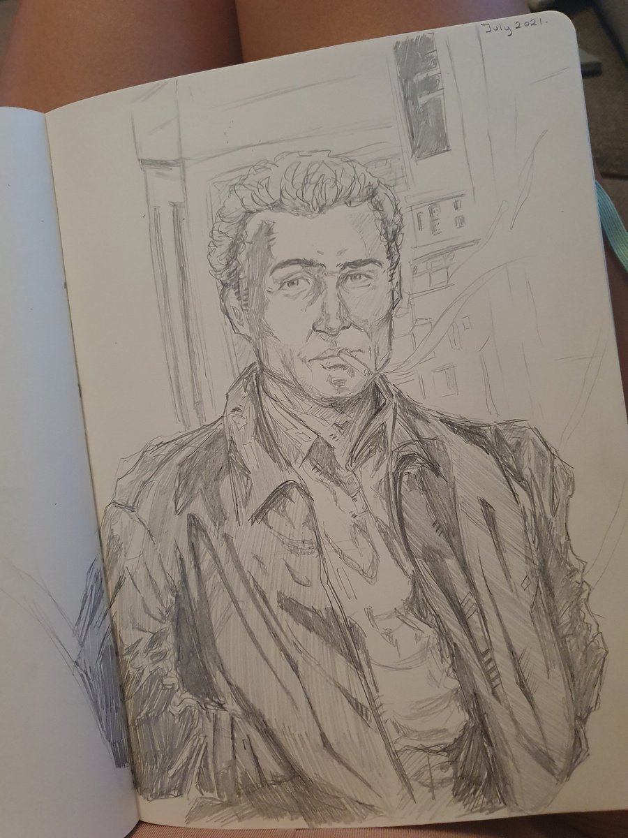 Wip I'll finish tomorrow (hoping to do a doublespread) of Chris from the Sopranos 🧍‍♂️ 
#illustration #sketch #TheSopranos #Sopranos #ChristopherMoltisanti