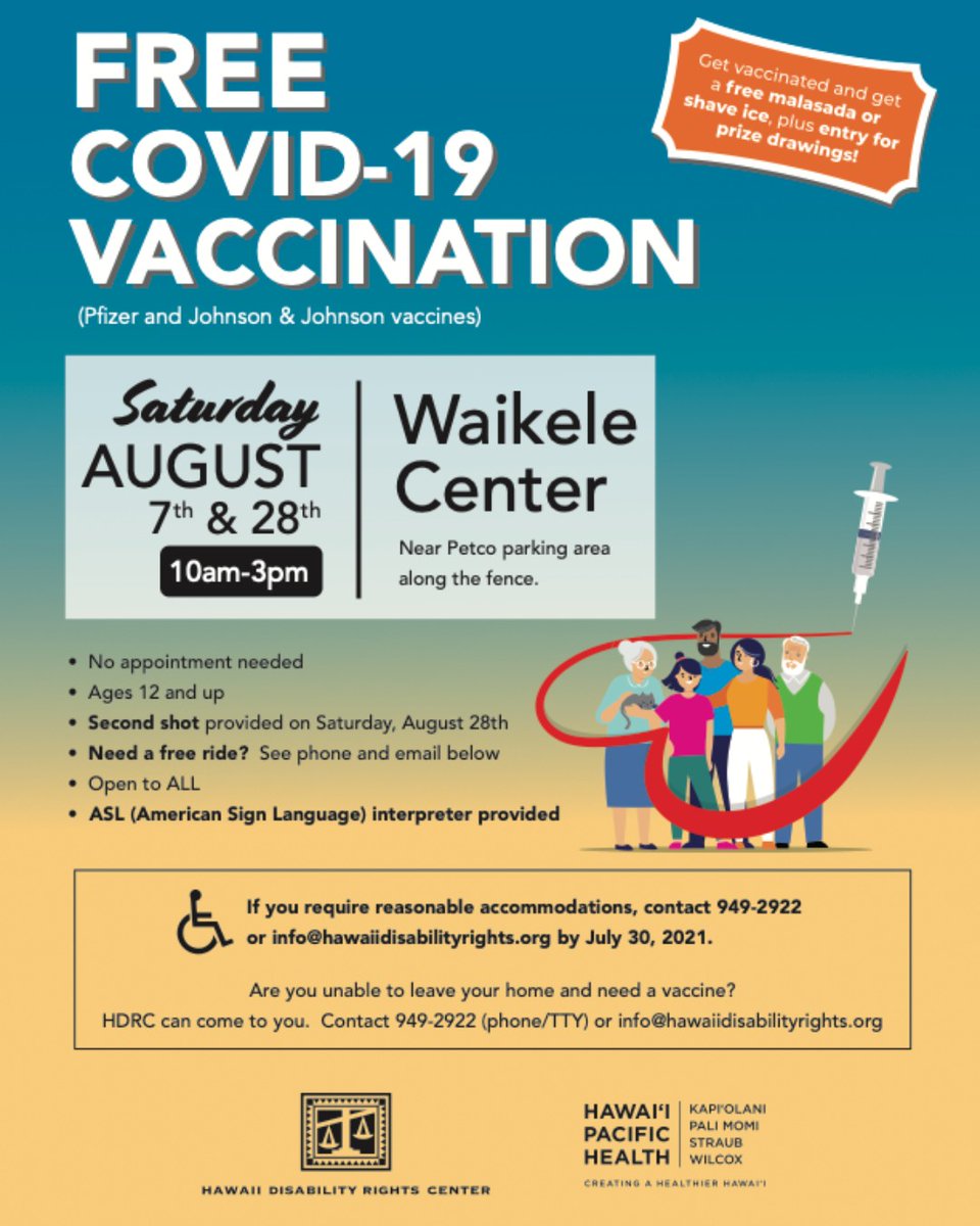 ✨ASL interpreter will be on site the entire time!✨
Waikele Center
August 7th &amp; 28th
10:00am-3:00pm