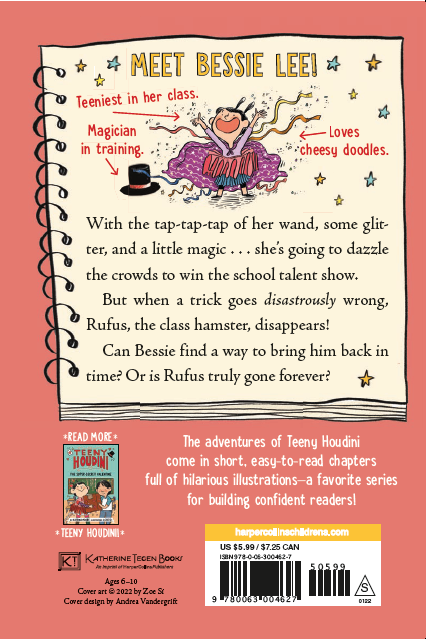kmoorebooks's tweet photo. 🔔Ding. Ding🔔 Cutest covers by @zoesees !!

🌟Meet Bessie Lee!🌟 Teeniest in her class. Magician in training 🎩 Loves cheesy doodles😋 

Will dazzle✨ your bookshelves &amp; steal your ❤️s! 

#TeenyHoudini #chapterbooks 1 &amp; 2 preorder now!⬇️
🪄 https://t.co/IgUW7094CJ @helloomabel https://t.co/aivo7Dh3UR