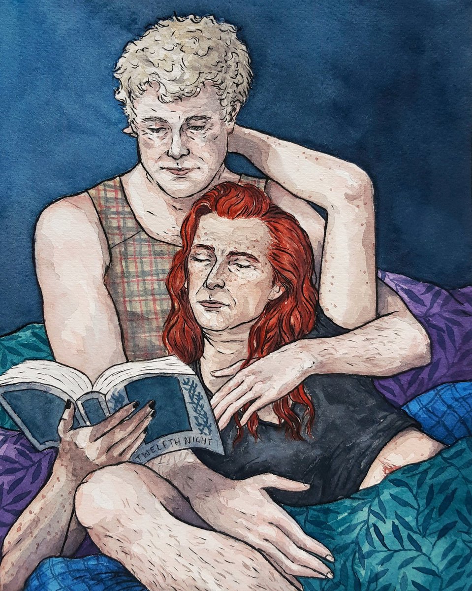 #IneffableTwosday is a thing I guess so: hi I'm Nic, a queer/trans traditional (mostly watercolour) artist in Scotland, who paints A Lot of Good Omens stuff

been a fan of the book for many years but somehow only watched the show a year ago? oops

more art/links below!