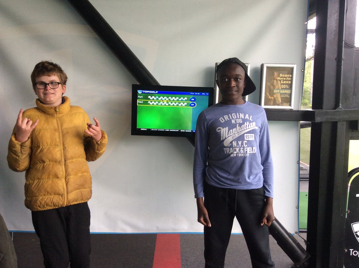 NASRadlettLodge's tweet photo. These two young men enjoyed a trip to Top golf this evening. They had a great time..well done 👍🏻 @Autism https://t.co/6OJWhX1rGG