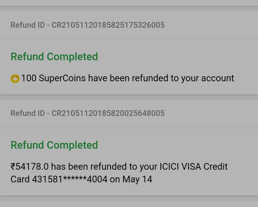 SlyShaiL's tweet photo. @ICICIBank_Care My ICICI credit card is billing me for a payment of 54,178 that was refunded 100% by Flipkart to my credit Card account on 14th May.
Customer Care is unable to sort this out despite several calls and false re-assurance. https://t.co/DGoQelCtaK
