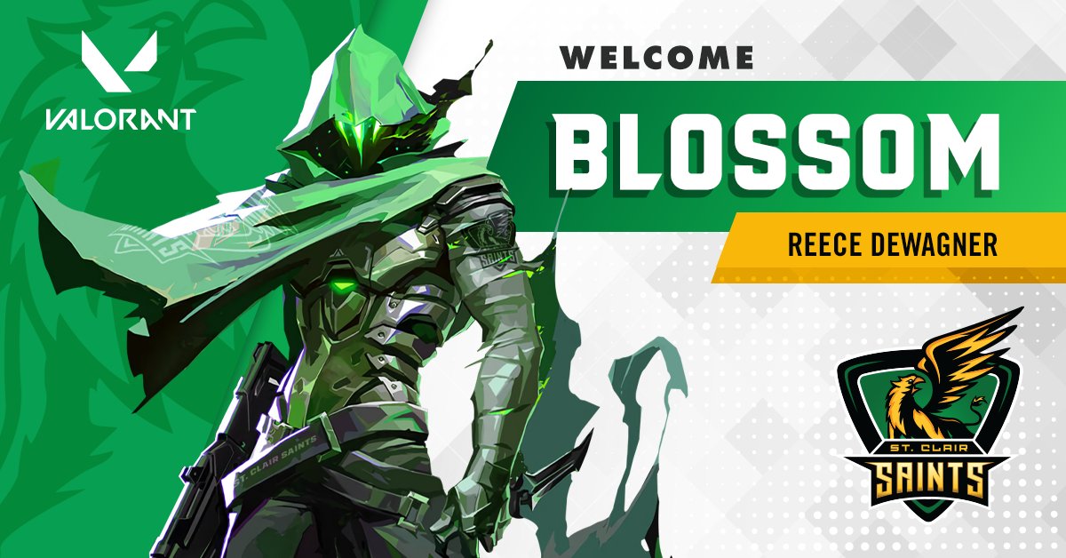 Saints Valorant is in full bloom🌸

Welcome Reece "BlossoM" DeWagner as the latest addition to our Valorant roster!

@fpsblossom is joining us from Wallaceburg, Ontario to study in the Business - Marketing Program 📊