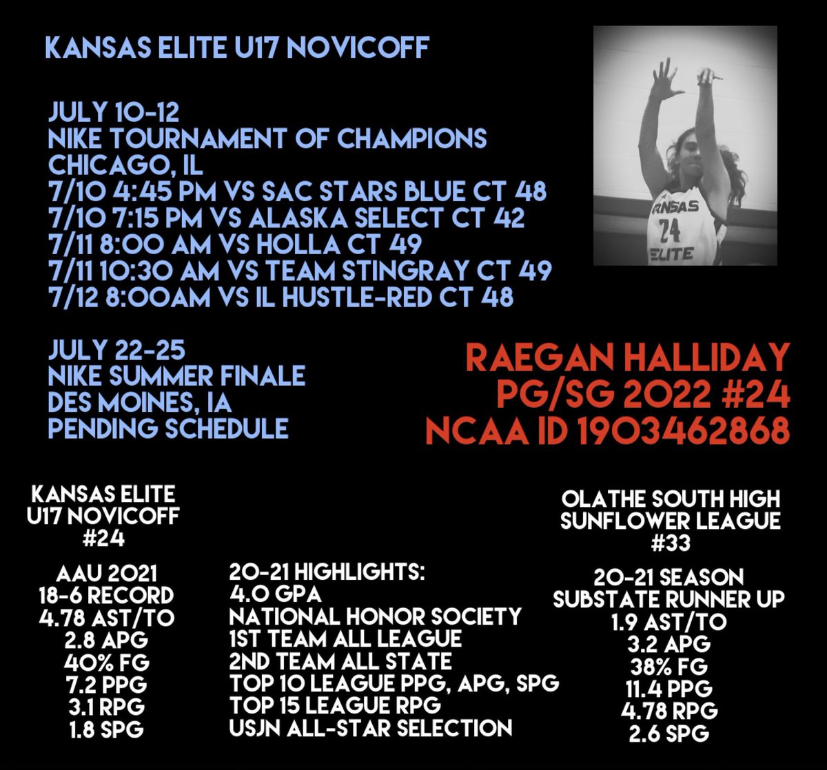Current schedule for July! Can’t wait to get back out on the court with <a href="/KansasEliteWBB/">Kansas Elite WBB</a> !!