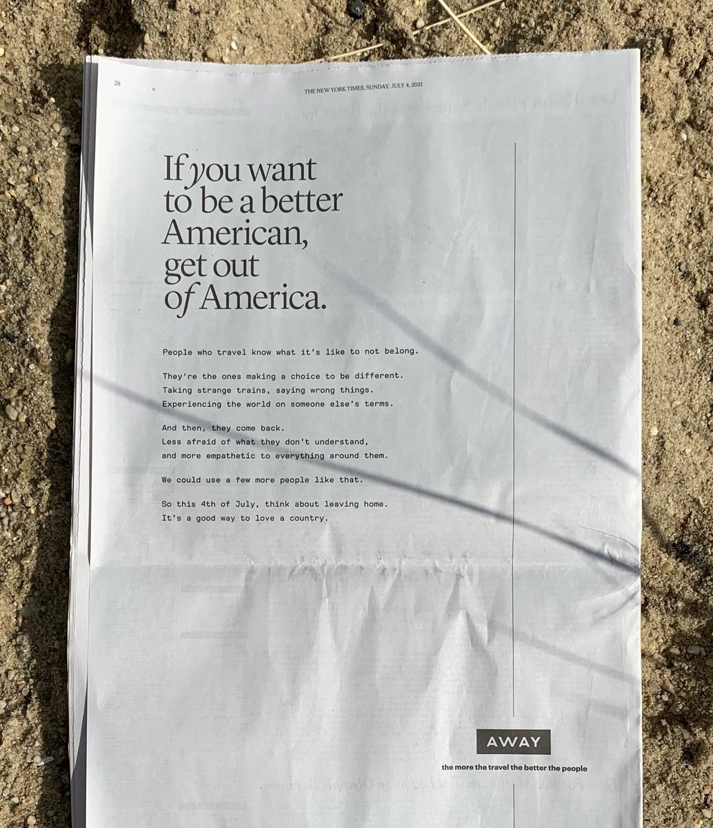 AlexDRomero's tweet photo. Loving  this new @away ad. https://t.co/wupnDWI34j