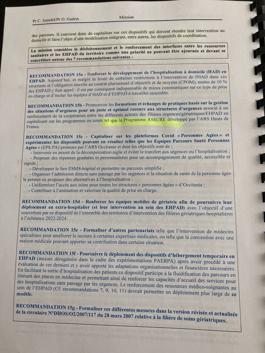Merci aux Pr Claude Jeandel et Olivier Guérin pour leur rapport et d’y avoir cité ASSURE (Amélioration des SoinS d’URgence en Ehpad).  

Depuis 4 ans, nous ne cessons de le développer et le partager : alors n’hésitez pas : contactez-nous!

<a href="/BrigBourguignon/">Brigitte Bourguignon</a> <a href="/ARS_HDF/">ARS Hauts-de-France</a> <a href="/laFHF/">FHF</a>