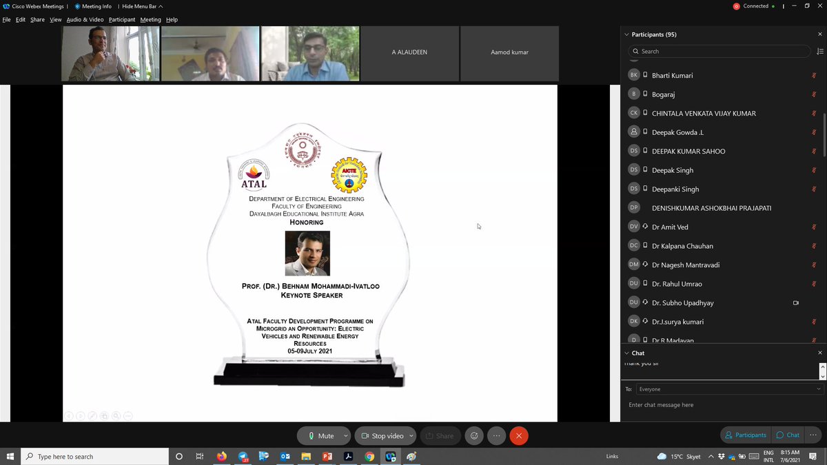 It was a pleasure to talk about the applications of energy storage systems to the energy managment of renewable energy base microgrids. Thanks to Dr. Rajeev Kumar and other organizers.