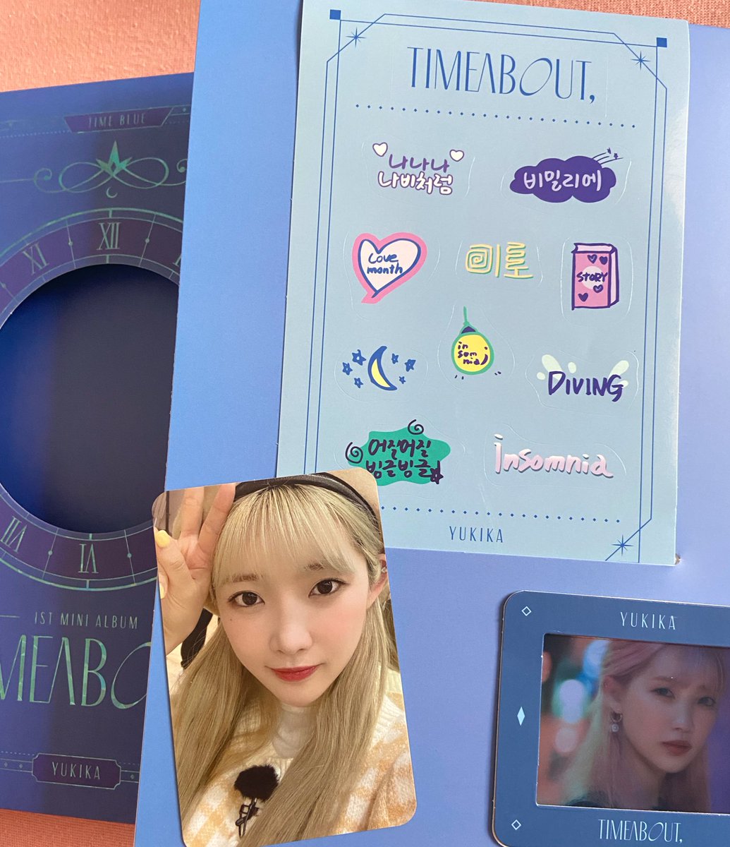 wowthinBseulgi's tweet photo. so happy to finally own a physical album of my favorite solo artist @ubt_yukika 💫 get a random version, the holographic cover and the CD of the blue are SO beautiful 🤩 and of course the inclusions/ photocards are adorable, could never get enough of Kika’s face!!! 💙 #timeabout https://t.co/WHb8ztLDRc