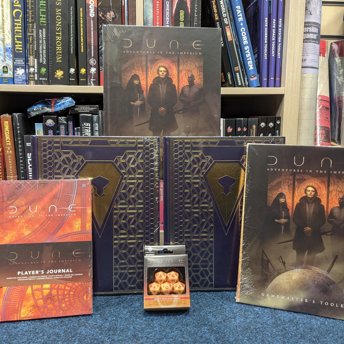 NEW RPG ALERT!

Enter a future far beyond anything you have imagined in Dune: Adventures in the Imperium. 

We have everything you need to take your characters on a journey through the storied worlds of Frank Herbert’s sci-fi masterpiece.

Available now in store and online.
