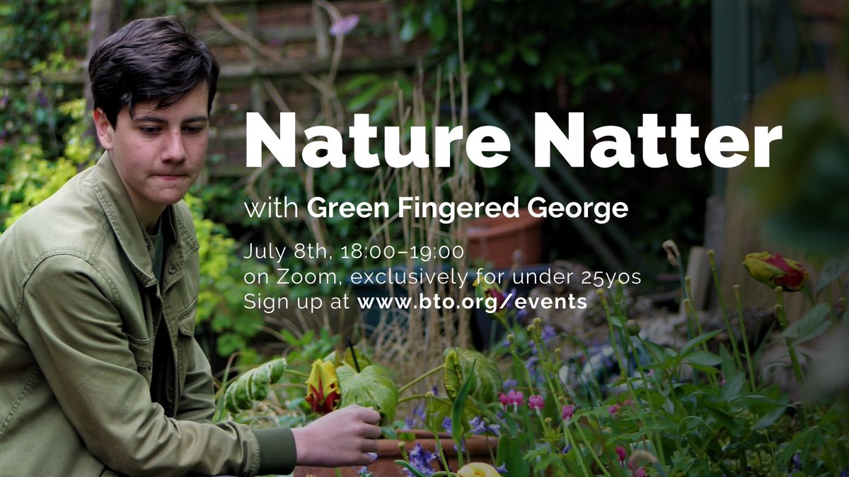 📢Come along to our free online Nature Natter *THIS THURSDAY* to meet superstar young gardener <a href="/GreenFGeorge/">GreenFingeredGeorge</a> and find out how you can help wildlife on your doorstep🌱🍄🌻 bto.org/events