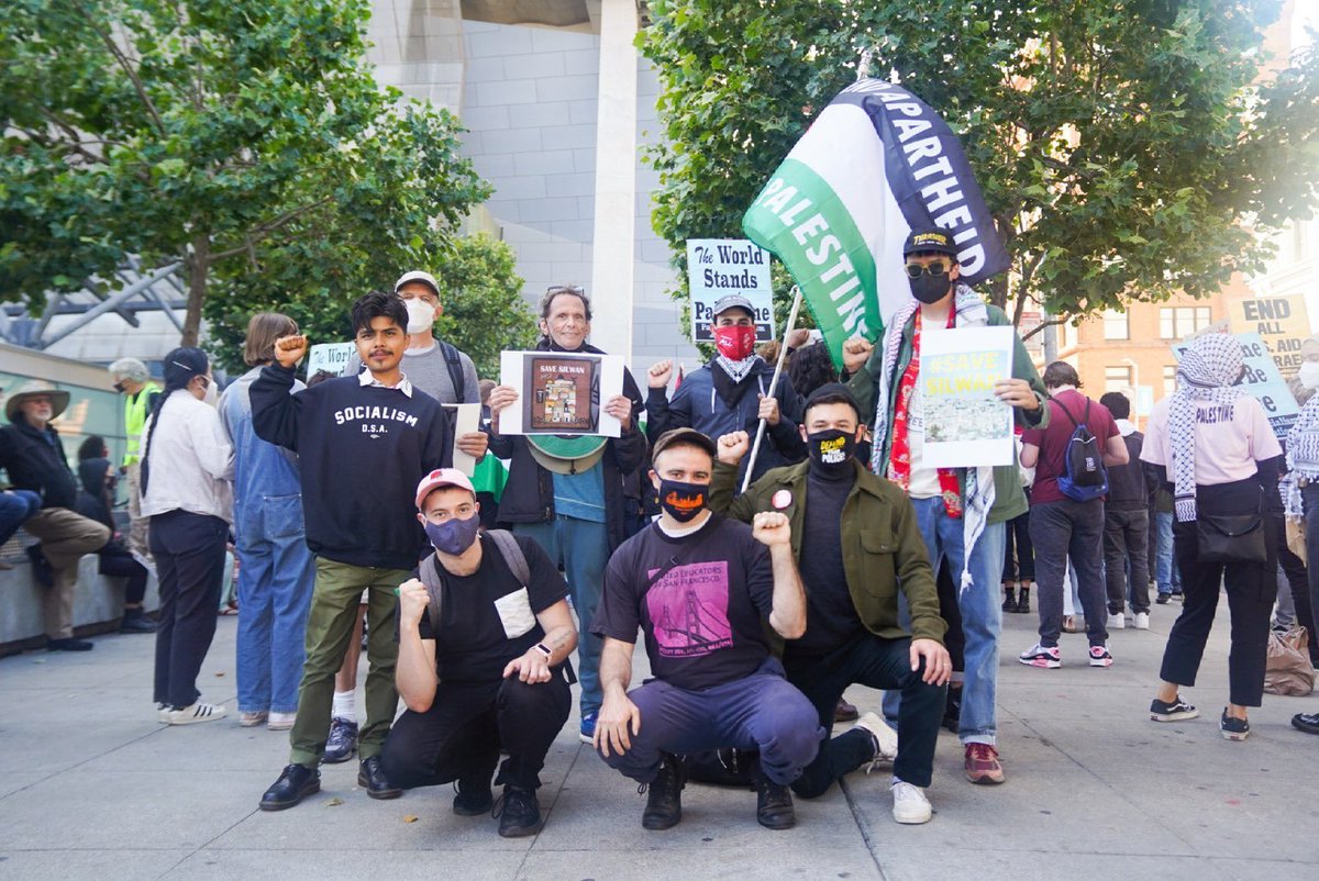 durub_ntl's tweet photo. Belated shoutout to @DSA_SF @SV_DSA &amp; @DSAEastBay for turning out to the #FreePalestine rally on 7/1 against Pelosi and the Dem establishment for their continued complicity in Israeli crimes!

#BDS #ApartheidIsrael #SaveSilwan #SaveSheikhJarrah https://t.co/6qI1H2fjTz