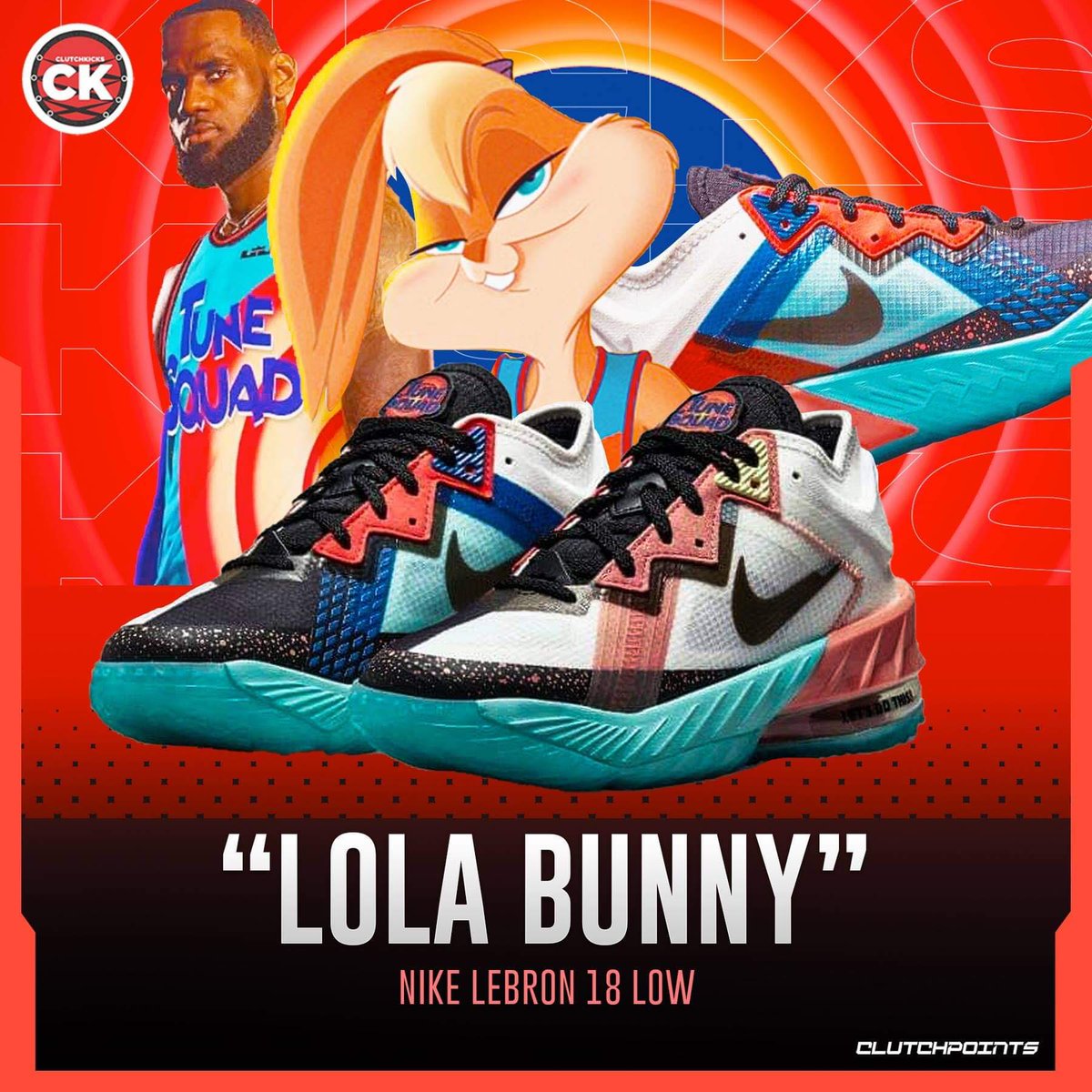 lebron 18 low space jam lola bunny