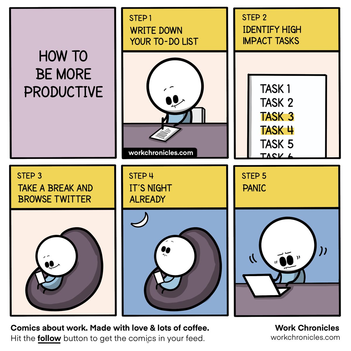 _workchronicles's tweet image. 5 steps to be more productive