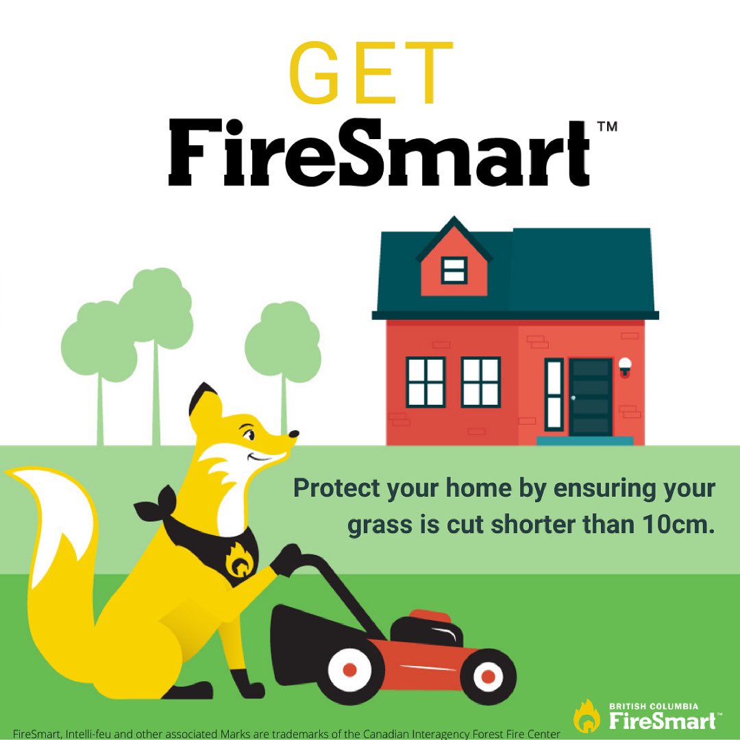 PentictonFire's tweet photo. A mowed lawn is a fire-resilient lawn. Grasses kept shorter than 10cm are unlikely to contribute to high intensity wildfires, making it easier for firefighters to defend your home.
#pentictonfiresmart #firesmartbc #IAMfiresmart #wildfireprevention #getfiresmart https://t.co/T494GAh84n