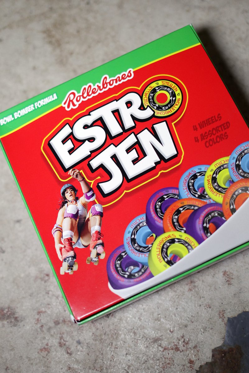 katesskates's tweet image. Here's a closer look at the #RollerBones #EstroJen Bowl Bombers. These babes are hard wheels suited for roller skating at the skatepark on concrete or wood. Available NOW at Kates Skates: ow.ly/EZKU50FpTRF